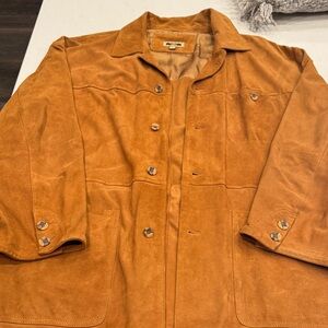 Joseph Abboud Men's Tan Suede Shirt Jacket
